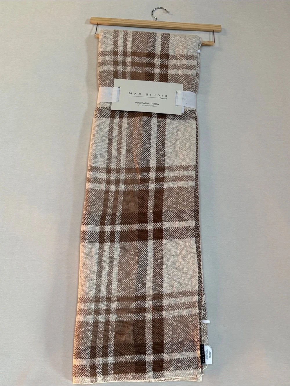 Double Knit Plaid Throw/ Blanket - reversible  - 💯 cotton - brand new